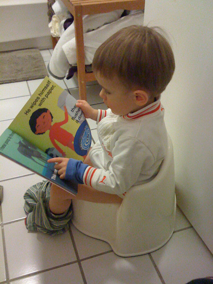 On the Potty. Ahead of his time.
